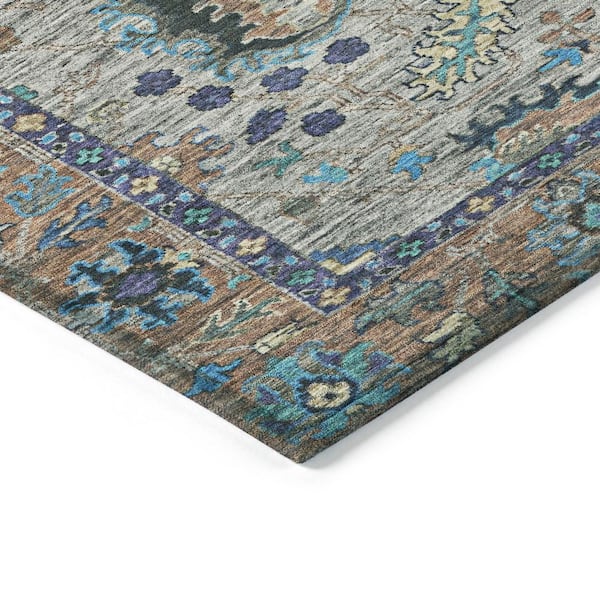 Chantille Machine Washable Indoor/Outdoor Abstract ACN2104 Pewter 3 ft. x 5 ft. Area Rug