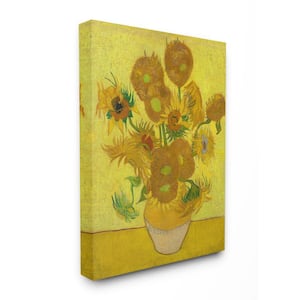 16 in. x 20 in. "Van Gogh Sunflowers Post Impressionist Painting" by Vincent Van Gogh Canvas Wall Art