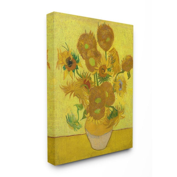 24 in. x 30 in. "Van Gogh Sunflowers Post Impressionist Painting" by Vincent Van Gogh Canvas Wall Art