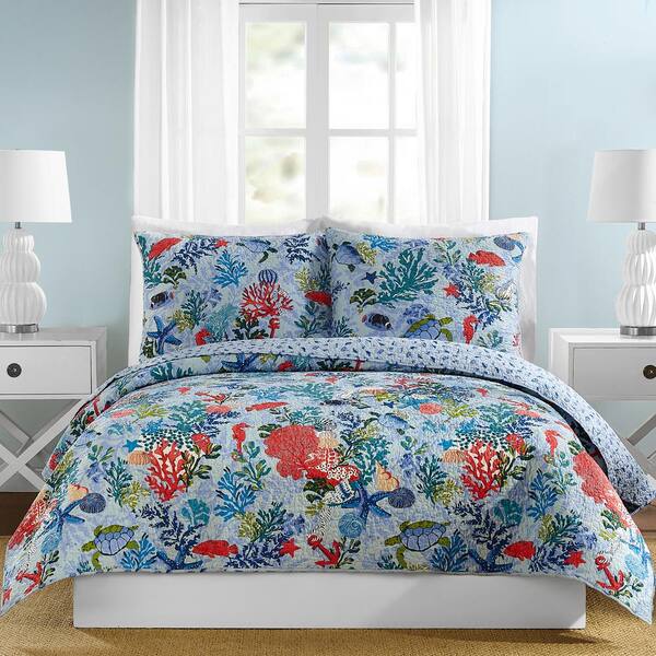 Vera Bradley Shore Thing Blue Full/Queen Cotton Quilt