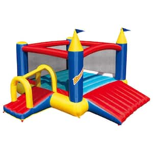 Slide N Fun Inflatable Slide and Bounce House with Soccer Net and Ball