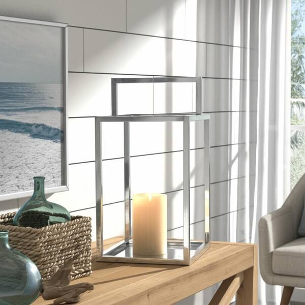 Liv & Skye Silver 16 in. Metal Novelty Coastal Squared