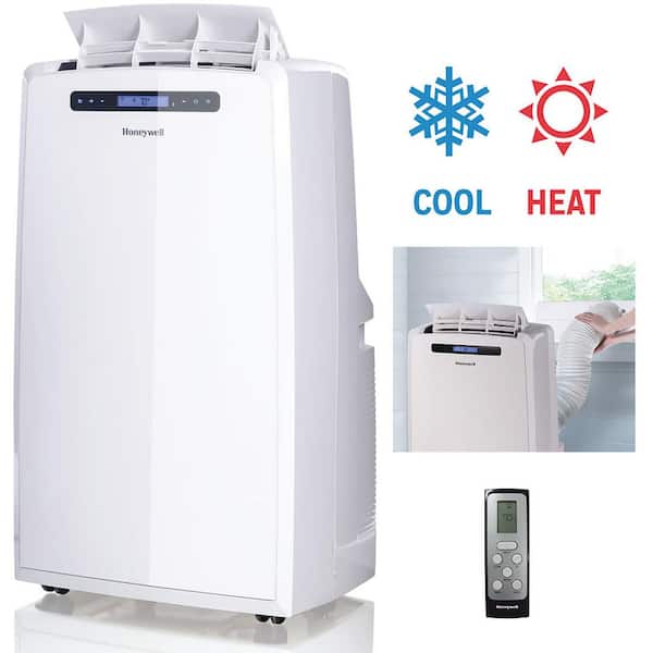 Honeywell 14,000 BTU (8,000 BTU DOE) Portable Air Conditioner with Heat Pump and Dehumidifier in White