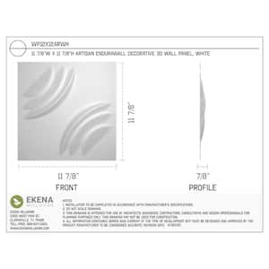 7/8 in. x 11-7/8 in. x 11-7/8 in. PVC White Artisan EnduraWall Decorative 3D Wall Panel (0.98 sq. ft.)