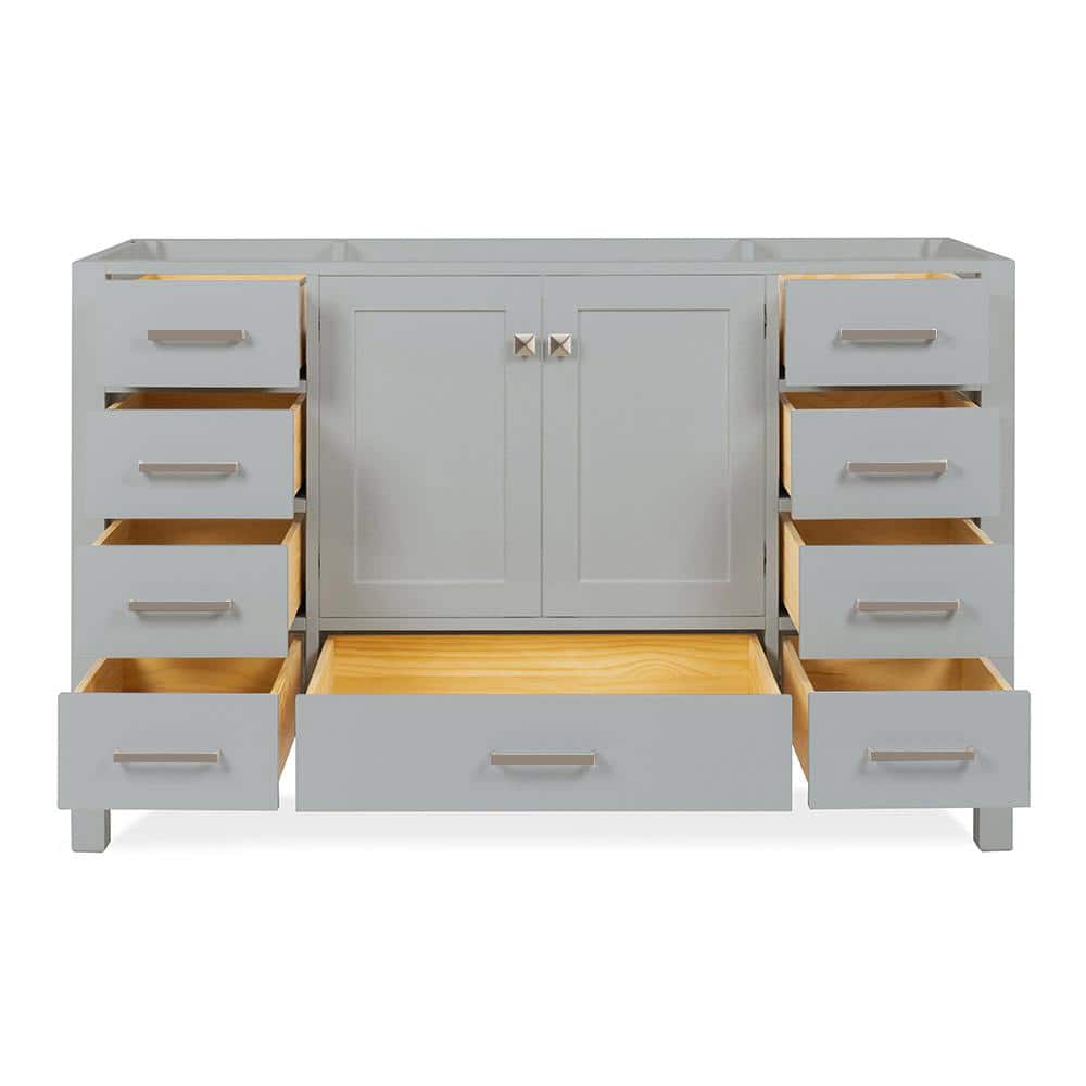 Cambridge 54" Grey Solid Wood Freestanding Bathroom Vanity
