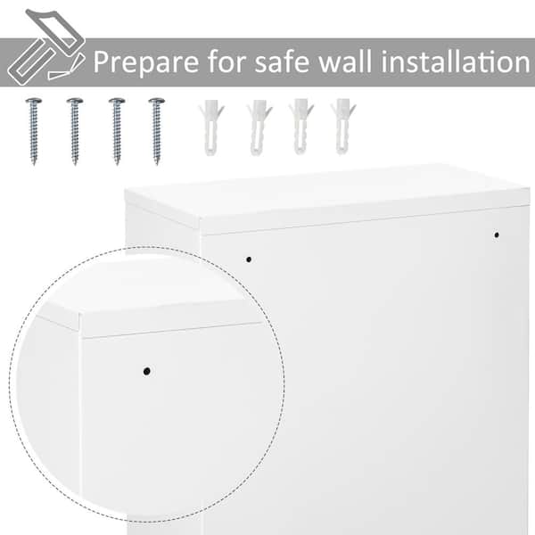 kleankin 15.75 in. W x 23.5 in. H Steel White Wall Surface Mount Medicine Cabinet without Mirror