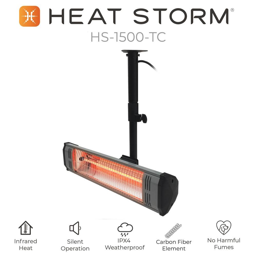 Black Infrared Electric Ceiling Mount Heater with Automatic Shut-off