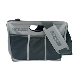 16.5 in. PRO Tool Tote with Shoulder Strap Grey Fused with Black
