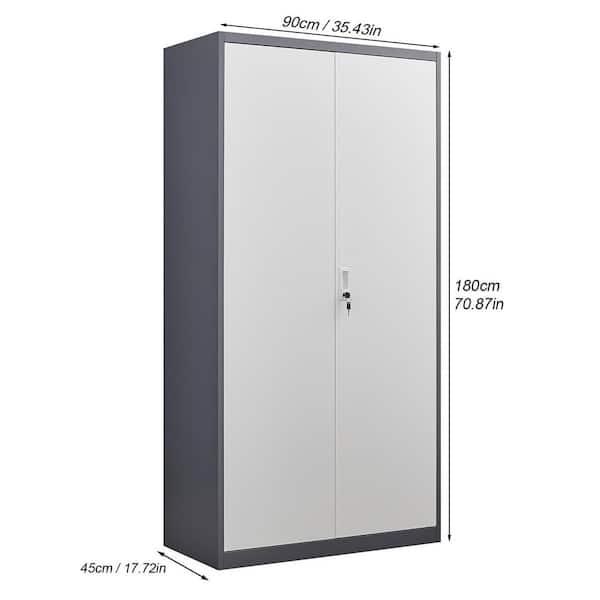 Kahomvis 70.8 in. H Steel Locker with Compartments, Metal Large