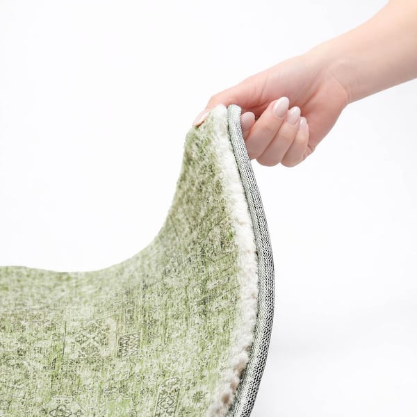 Dream Shag Premium Machine Washable Abstract ADS611 Green 9 ft. x 12 ft. Area Rug