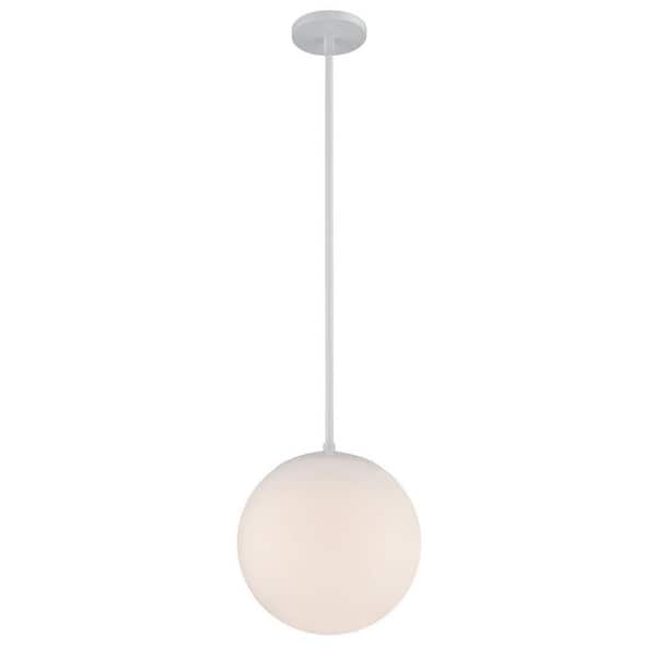 Niveous 14-Watt Integrated LED White Bubble Pendant Glass Shade