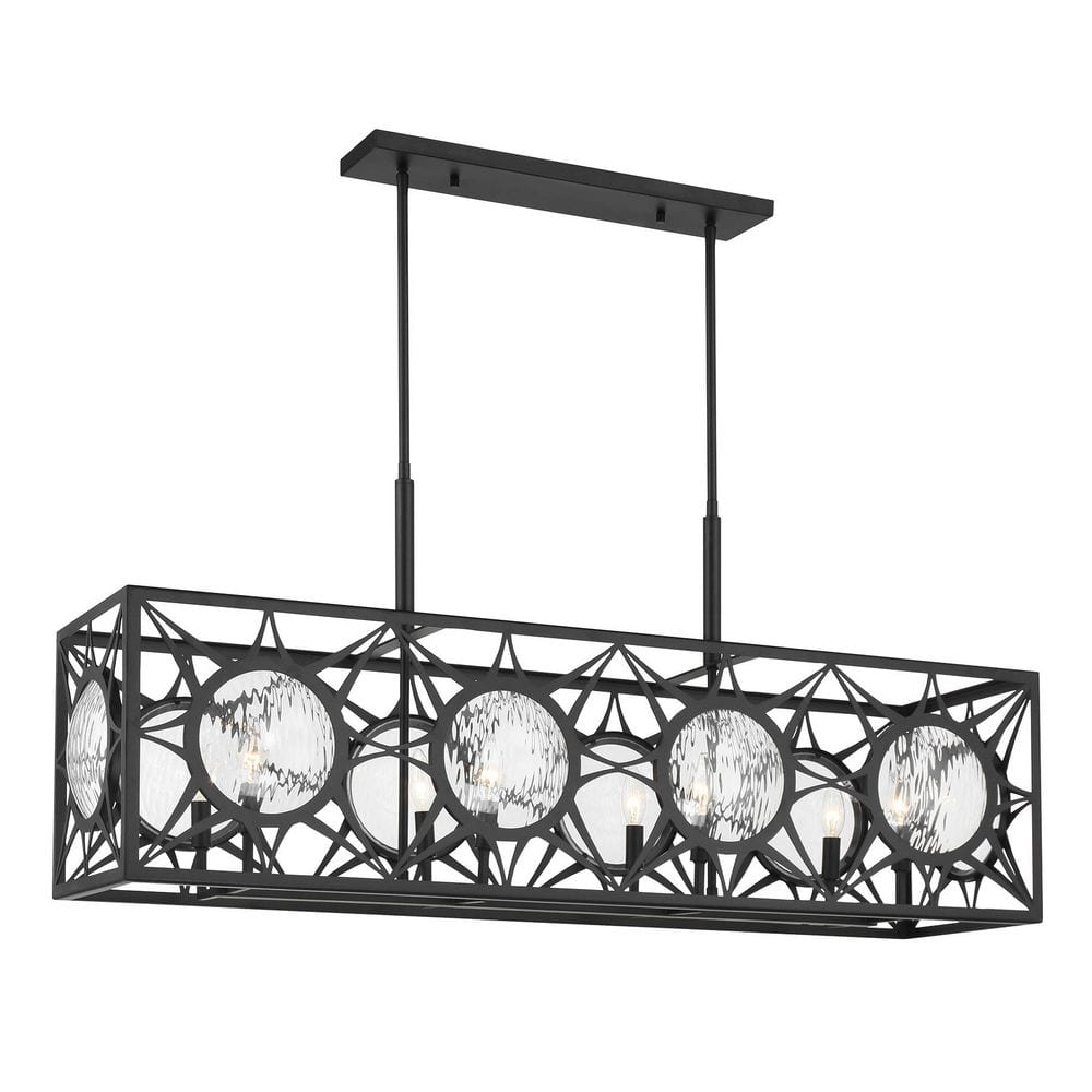 Balfour 8-Light Matte Black Transitional Glam Linear Chandelier price history on PriceWatchPro