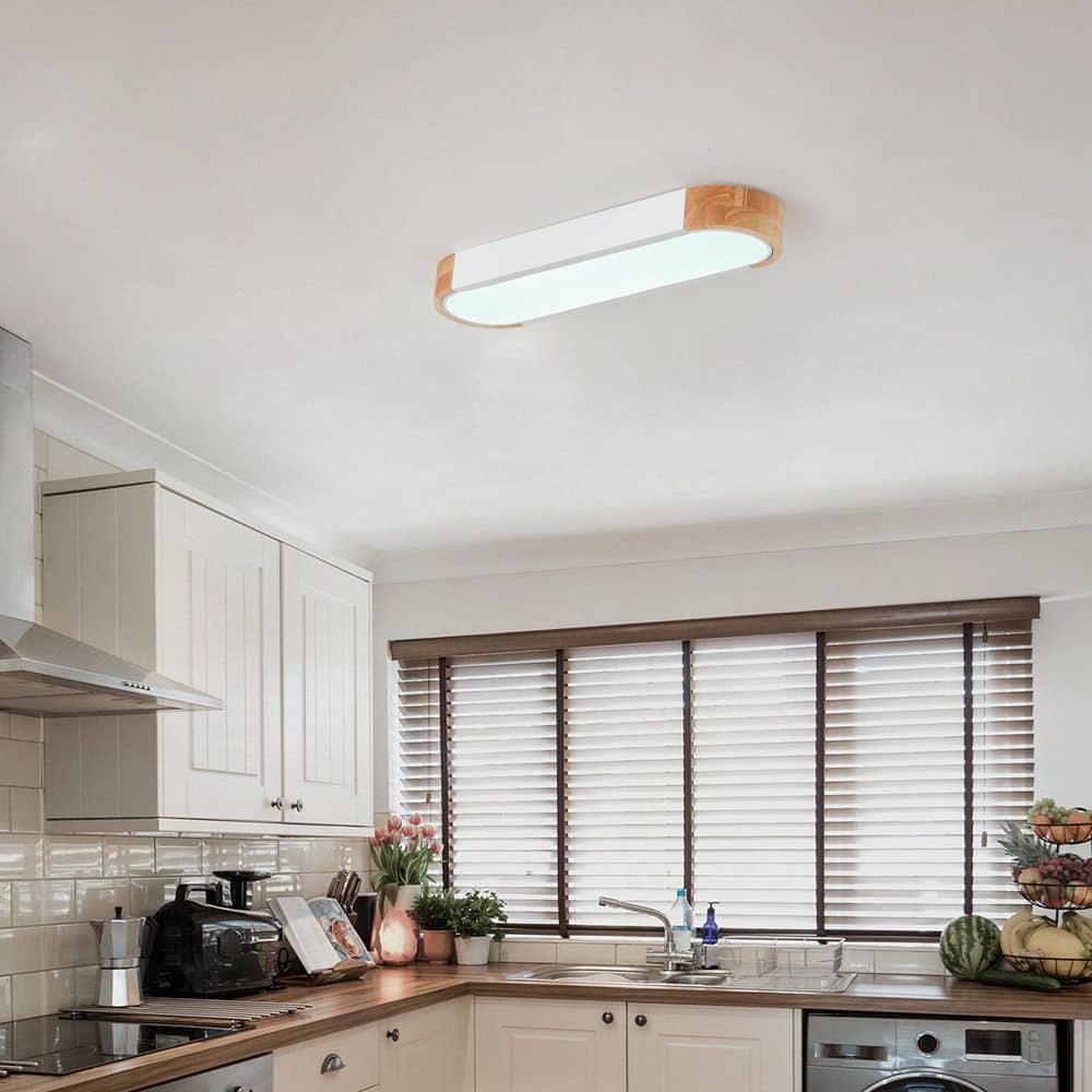 aiwen 19.69 in. 28-Watt Modern White Integrated LED Flush Mount