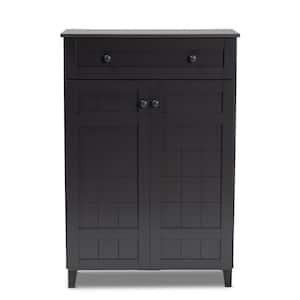 45.1 in. H x 30.75 in. W Gray Wood Shoe Storage Cabinet