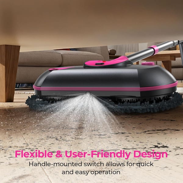 LAIFUCAM Cordless Electric Spin Mop w Water Sprayer, 300ml Tank