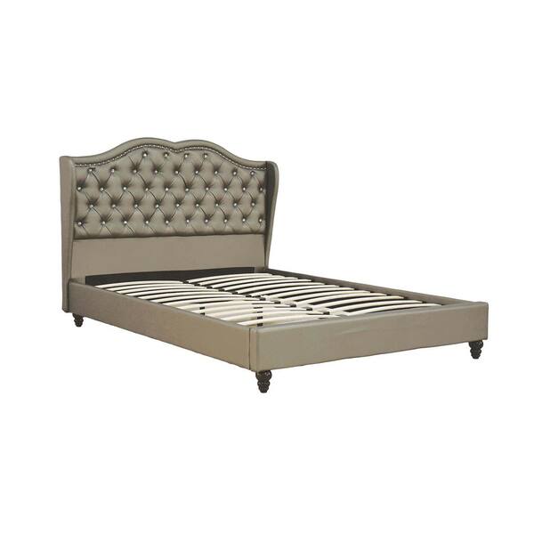 Acme Furniture Piek Silver PU Queen Bed