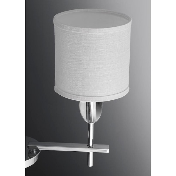 Progress Lighting Status Collection 5-Light Polished Chrome Off-White Textured Linen Shade Coastal Chandelier Light