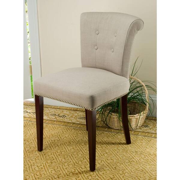 Safavieh Arion True Taupe Linen Blend Side Chair (Set of 2)