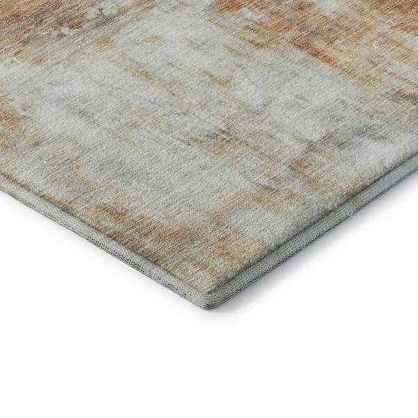 Mayfield Premium Machine Washable Abstract AMF1095 Copper 2 ft. 3 in. x 7 ft. 6 in. Runner Rug