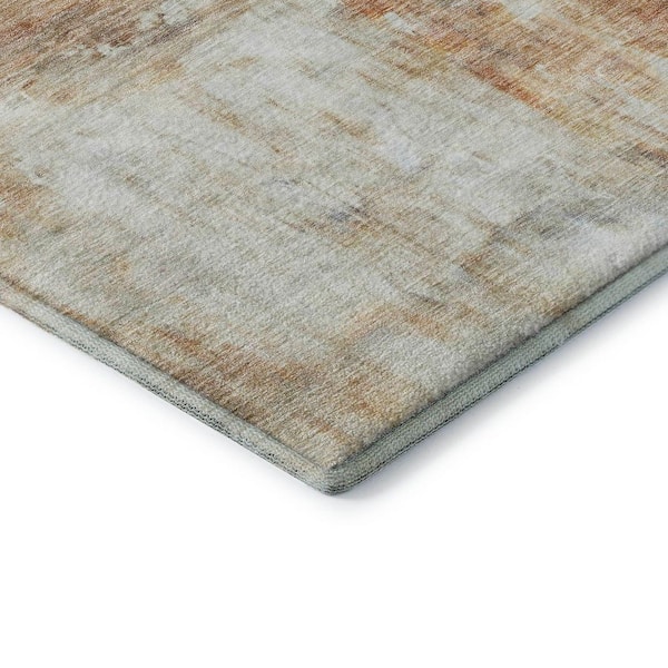 Mayfield Premium Machine Washable Abstract AMF1095 Copper 5 ft. x 7 ft. 6 in. Area Rug