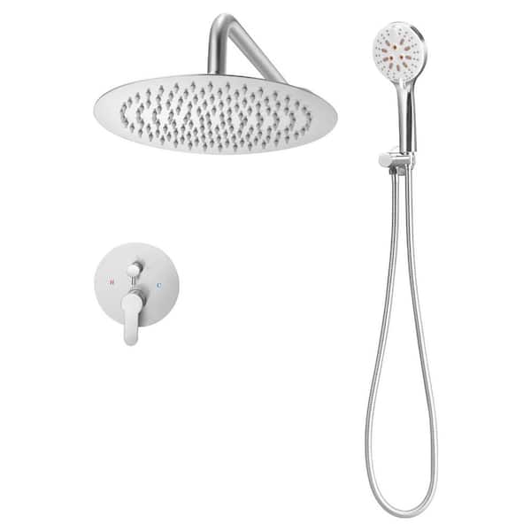 Shower Faucet Set, 10 in. Rain Shower Head & Handheld Spray, Wall Mounted with Brass Valve & Trim Kit 2025 update