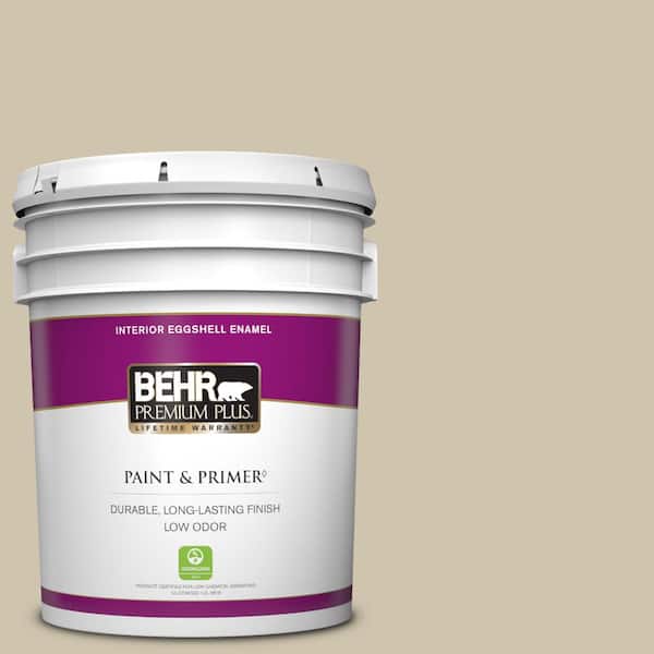BEHR PREMIUM PLUS 5 gal. Home Decorators Collection #HDC-NT-18 Yuma Sand Eggshell Enamel Low Odor Interior Paint & Primer