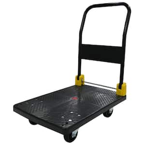 440 lbs. Weight Capacity Black Foldable Platform Push Hand Truck Cart Dolly Cart