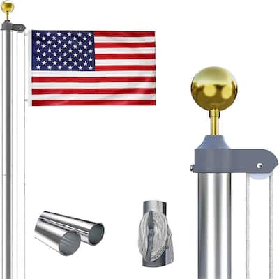 18FT Heavy Duty Flag Pole Kit for Outside Tough US Steel Flag Poles for  Outdoors in Ground, 3 x 5 Ft - Kroger