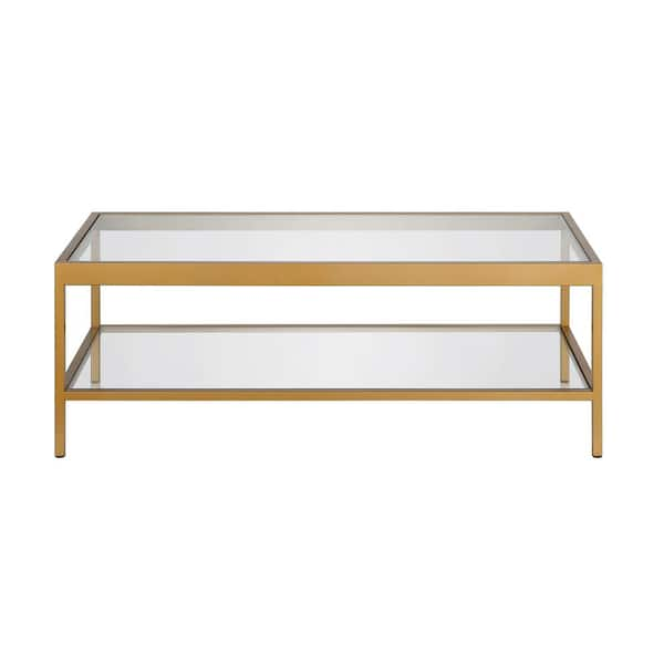 Meyer&Cross Alexis 45 in. Brass Large Rectangle Glass Coffee Table