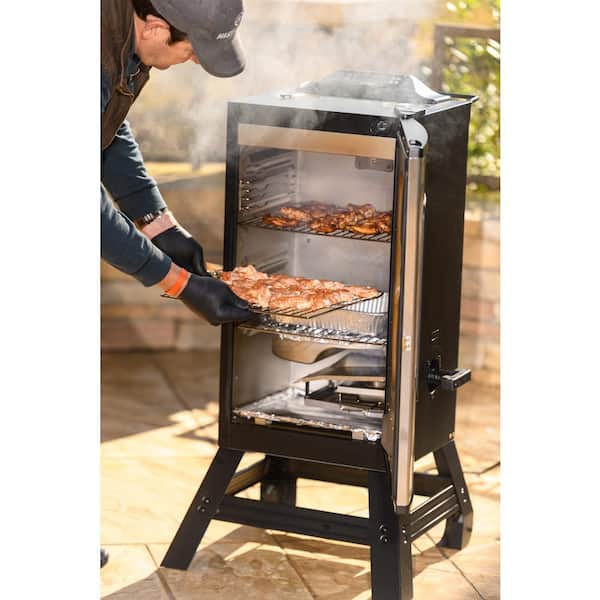 Masterbuilt Sportsman Elite 30 Black Electric Smoker with cover and stand