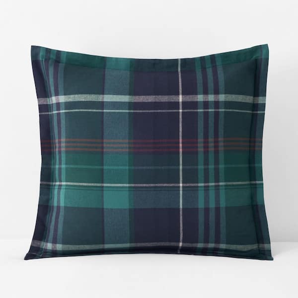 Company Cotton Derek Plaid Velvet Green Flannel Sham