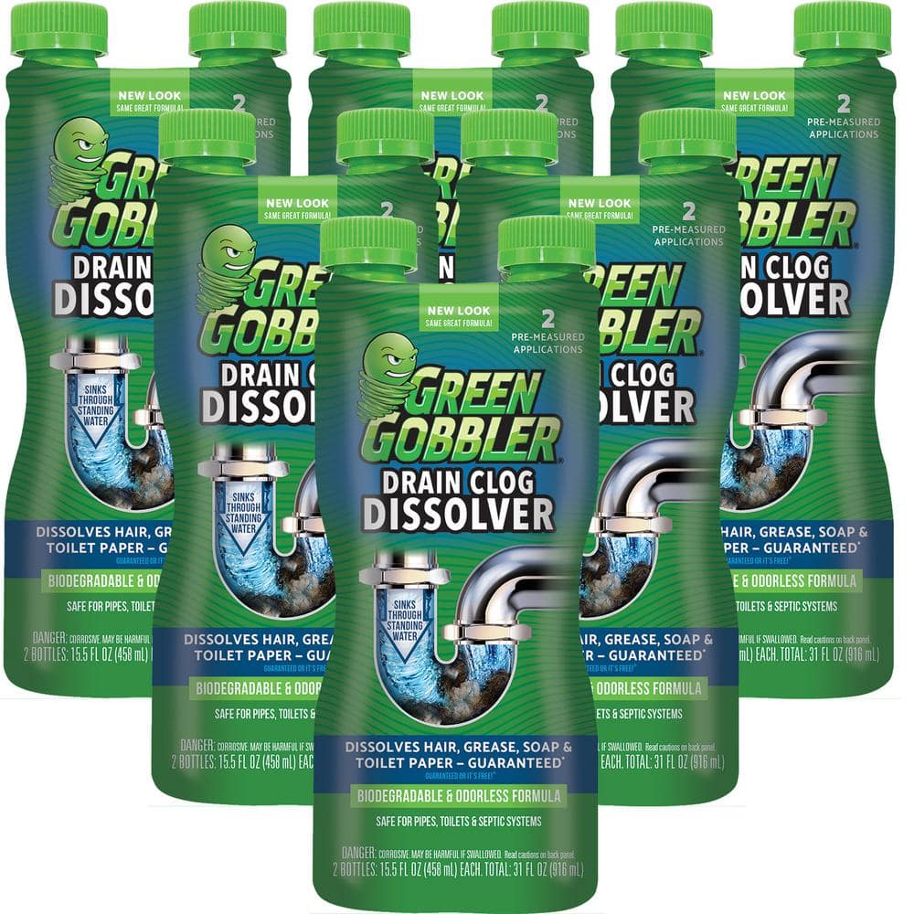 Green Gobbler 31 oz. Drain Clog Dissolver (6-Pack) G0015 - The Home Depot