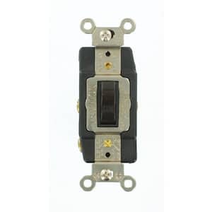 30 Amp Industrial Grade Heavy Duty Double-Pole Double-Throw Center-Off Maintained Contact Toggle Switch, Brown