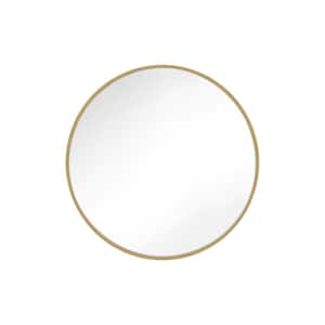 Kit 30 in. x 30 in. Burnished Brass Transitional Round Mirror