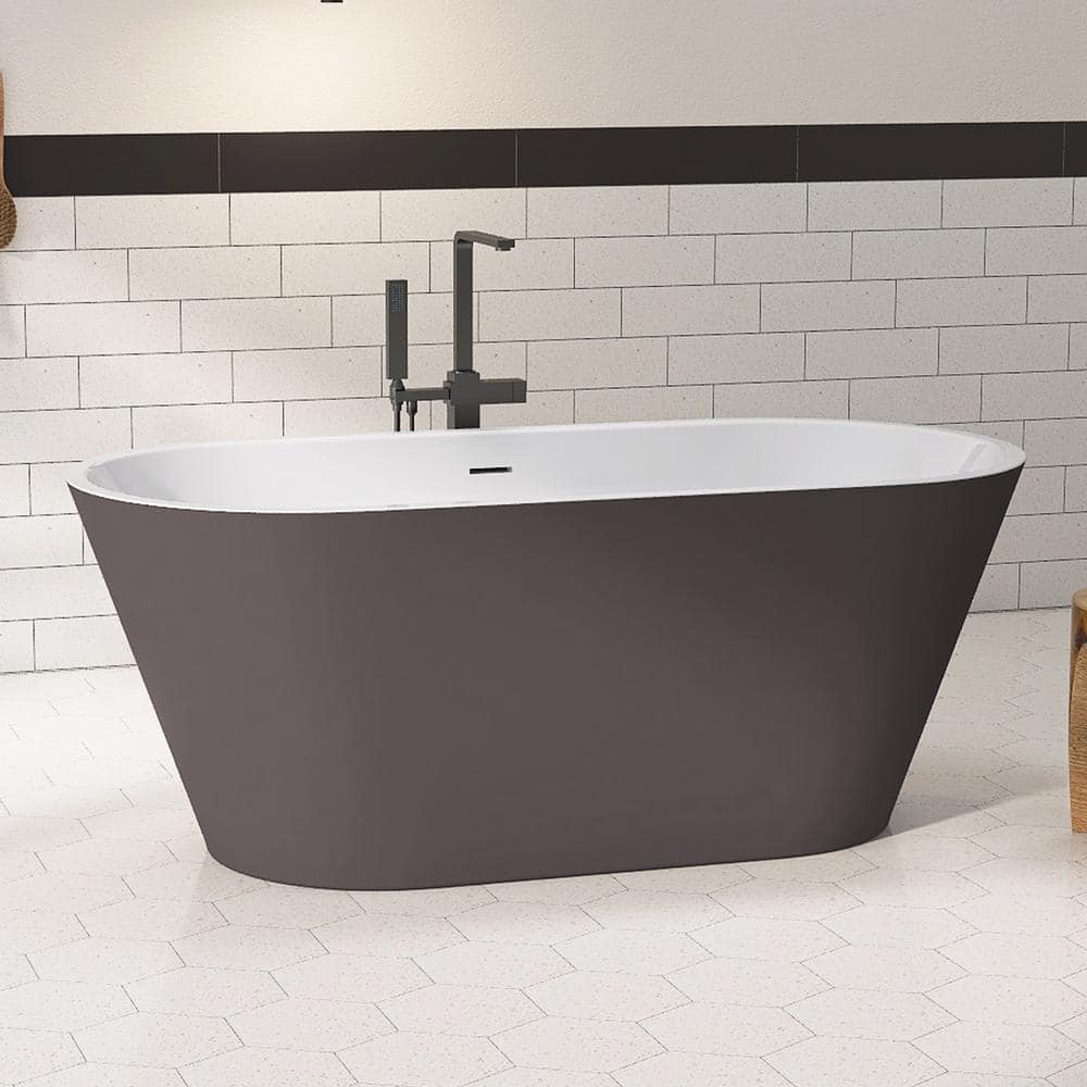 NTQ 67 in. x 29.5 in. Acrylic Free Standing Soaking Tub Freestanding