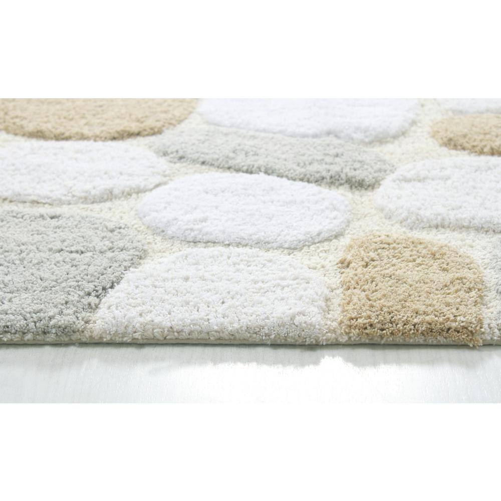 Pebble Pattern Beige and Gray Cotton Bath Runner