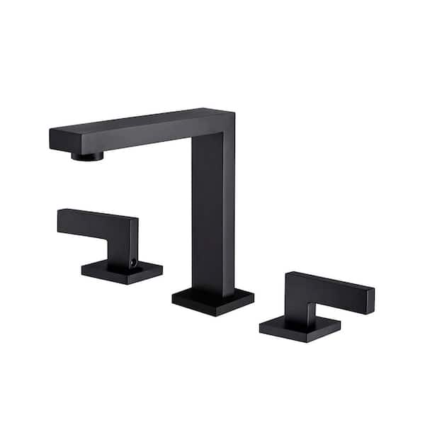 Unbranded 8 in. Widespread 2-Handle Bathroom Faucet in Matte Black