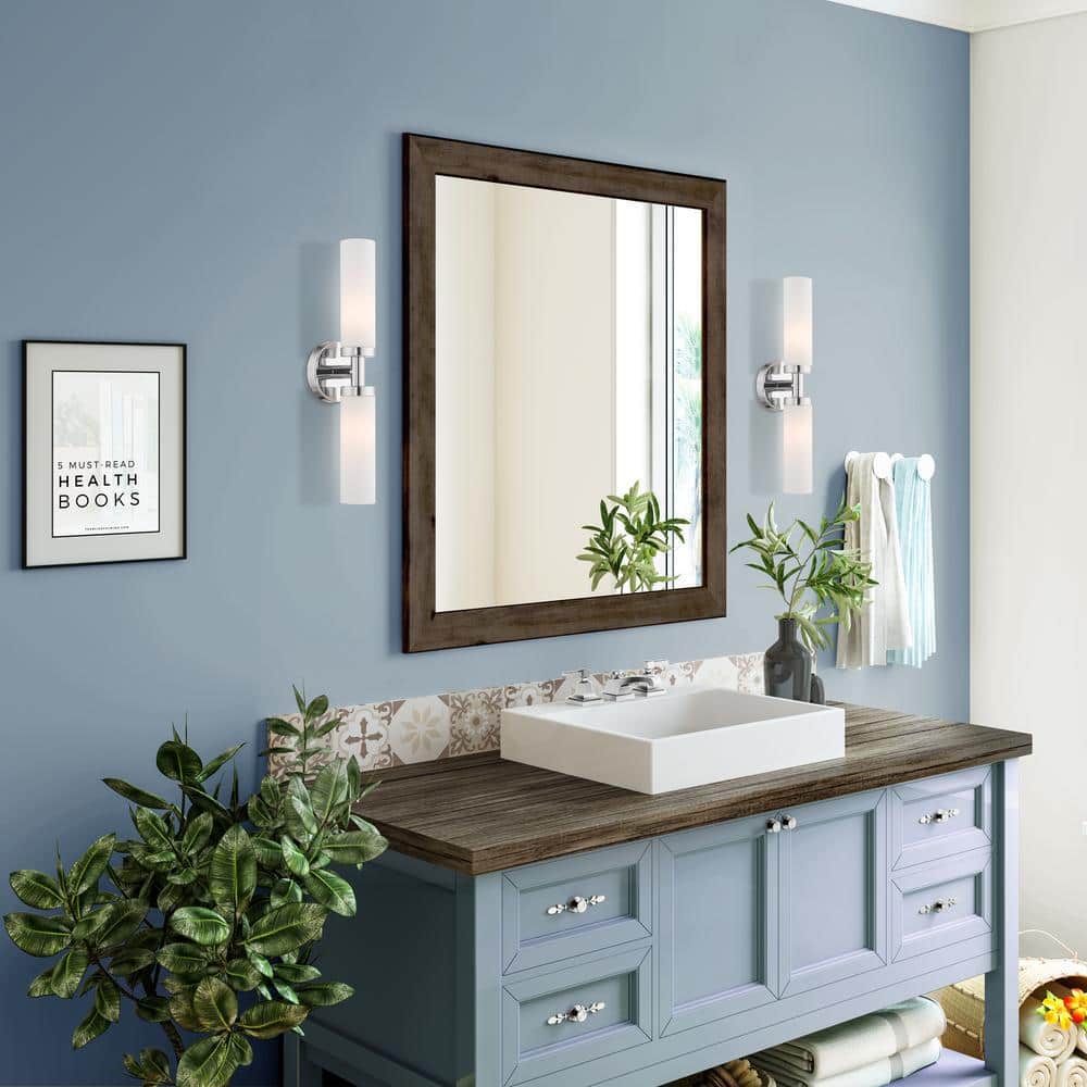Aero 18" Chrome 2-Light Bath Vanity with Opal Glass