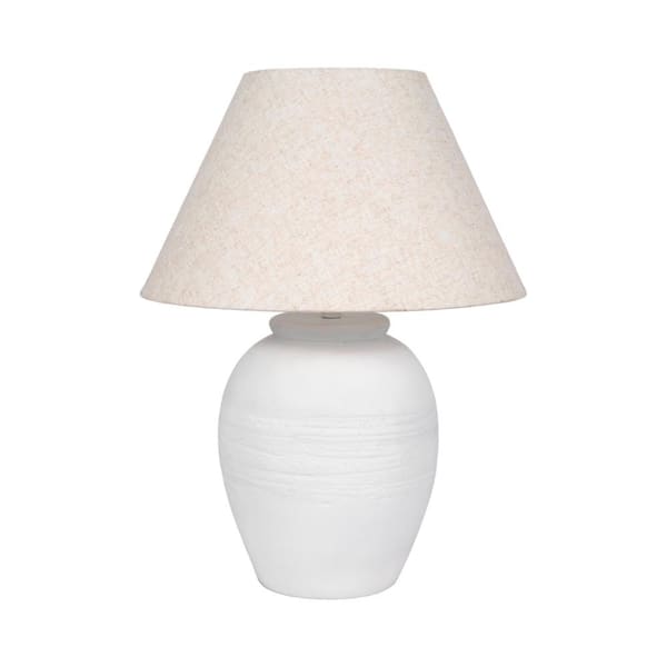 Liv & Skye 27 in. White Ceramic Artisan Jug Table Lamp