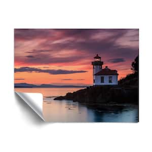 "Orange sunset at Lime Kiln lighthouse" Beach and Natural Removable Wall Mural