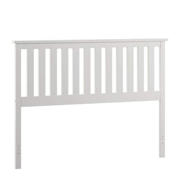 55.8 in. W White Mission Slat Wood Full Headboard