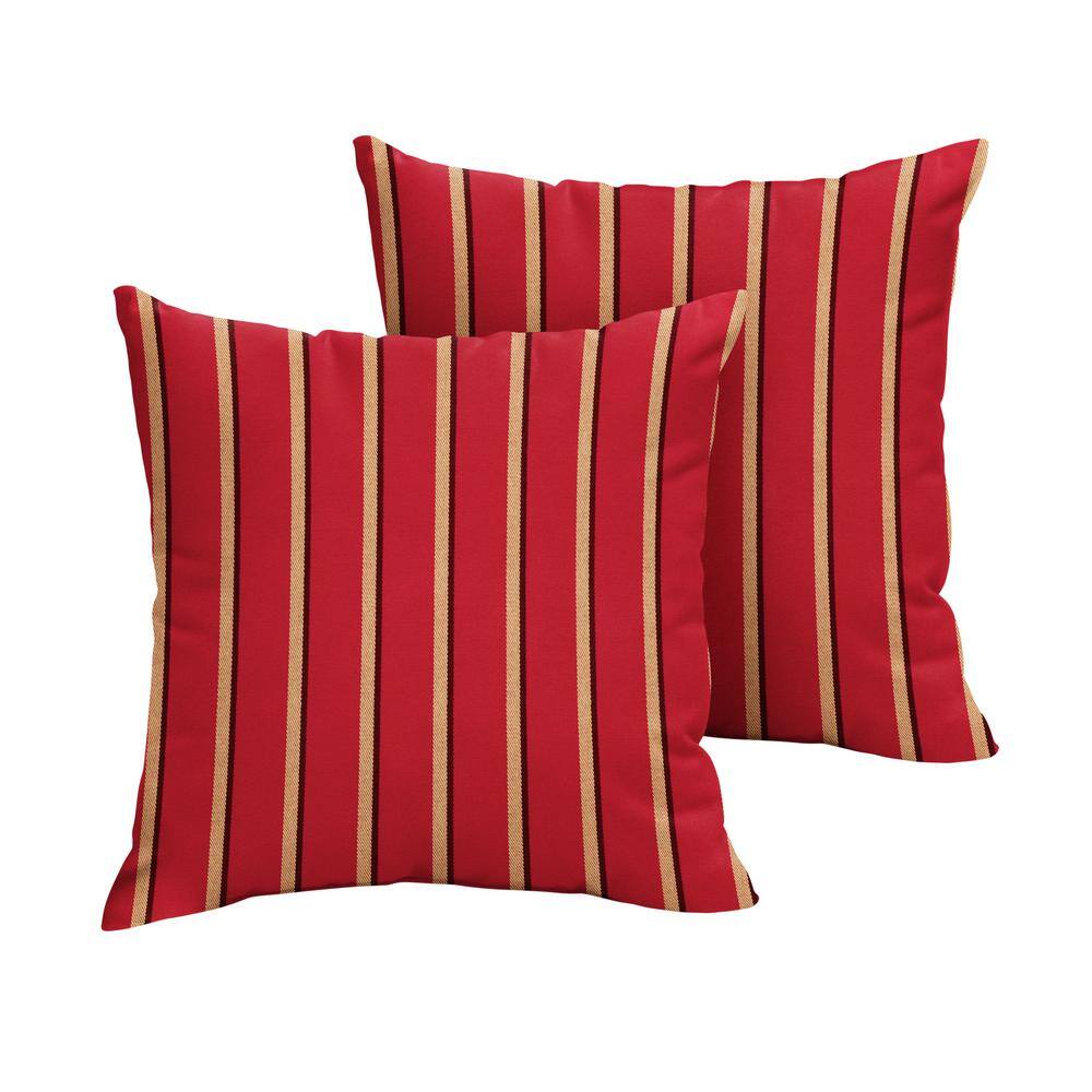 Sorra Home Sunbrella Harwood Crimson Outdoor Knife Edge Throw Pillows