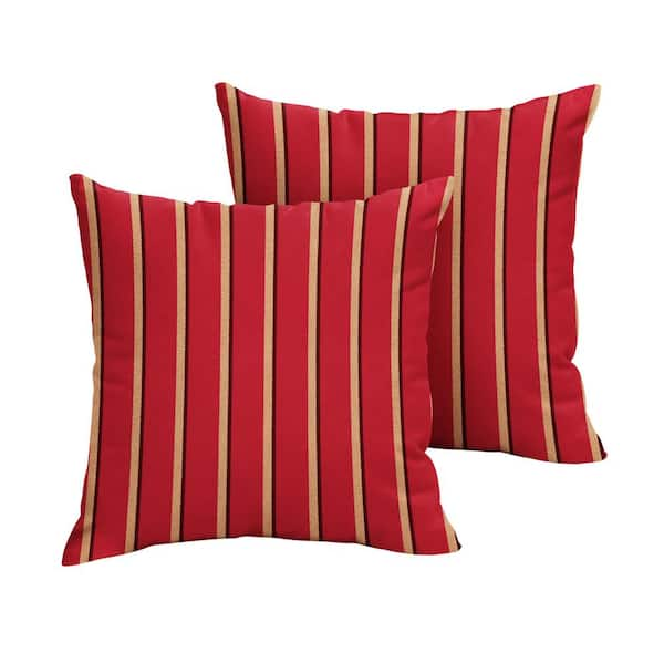 Sunbrella Harwood Crimson Outdoor Knife Edge Throw Pillows 2 Pack