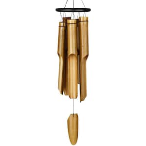 Asli Arts Ring Bamboo Chime, Large 35 in. Black Wind Chime
