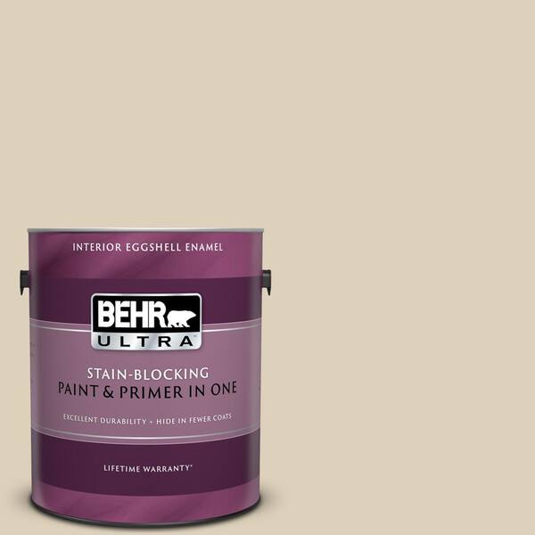 BEHR ULTRA 1 gal. #UL160-14 Natural Almond Eggshell Enamel Interior Paint and Primer in One