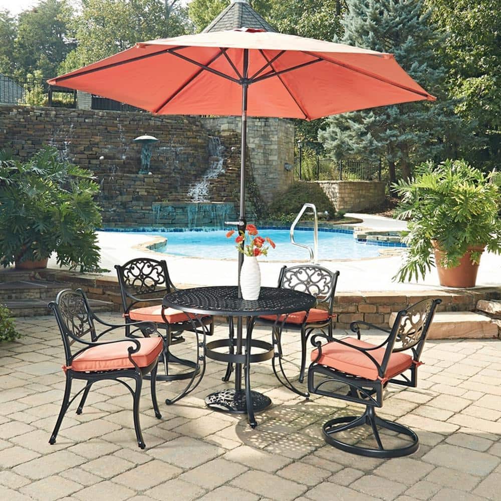 Sanibel Classic Black Cast Aluminum 42" Outdoor Dining Table