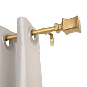 3/4 Inch Curtain Rod, Single Decorative Drapery Rod, Adjustable Curtain rods for Windows 28 to 48inch, Gold