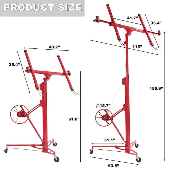 Maocao Hoom 13ft Drywall Lift 13-ft H x 53.5-in L x 53.5-in W Steel Drywall Lift