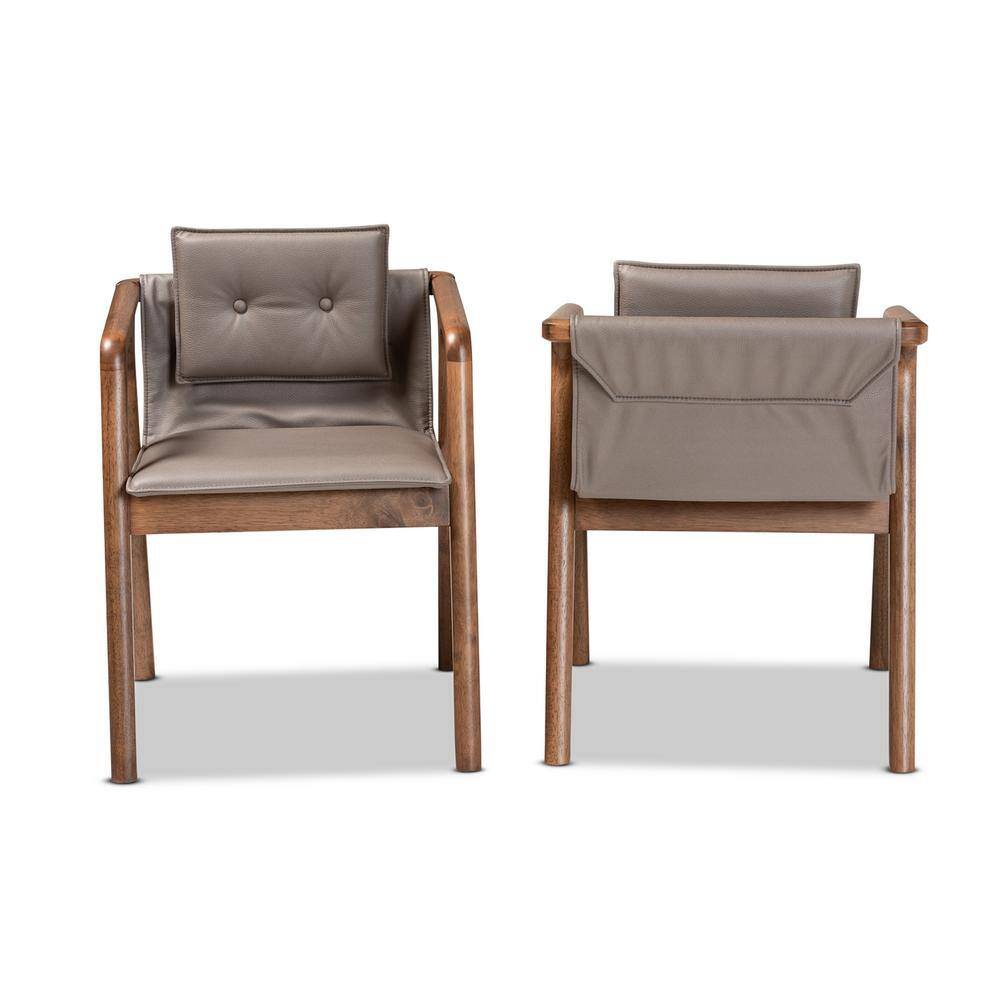 High Back Gray Wood and Cane Arm Chair