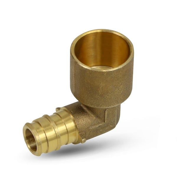 PLUMBFLEX 1/2 in. x 3/4 in. Pex A x Female Sweat Expansion Pex Elbow, Lead Free Brass 90° for Use in Pex A-Tubing